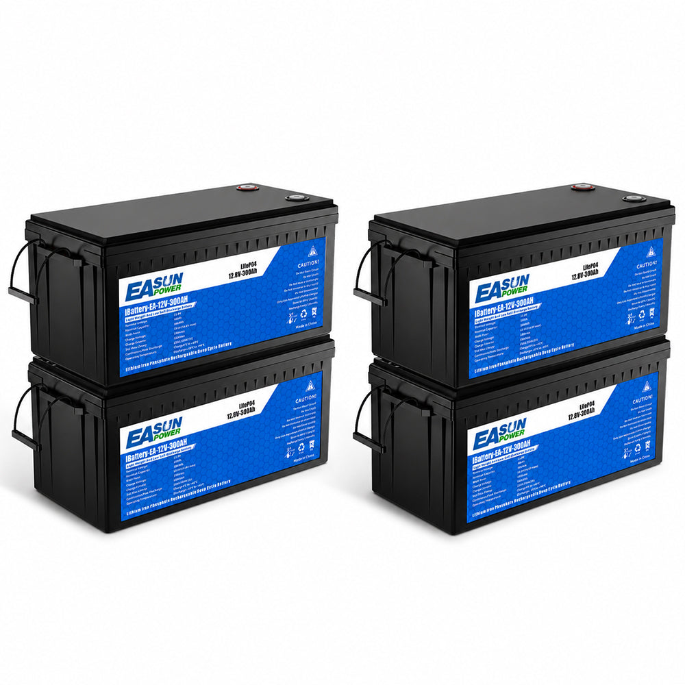 [0% Vat] Easun Power Batterie LiFePO4 12,8V 300Ah Easun Power – Grande Capacité pour Applications Solaires