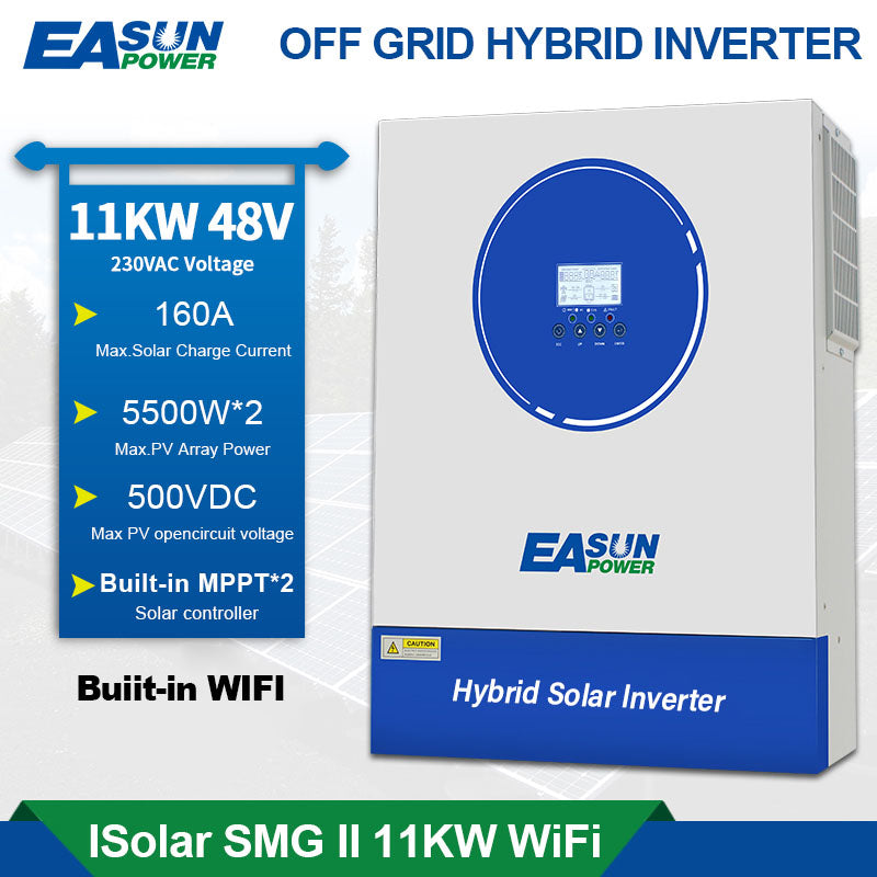 EASUN 11KW Off Grid Inverter Build-in MPPT 160A With Wifi Accept No Battery Work