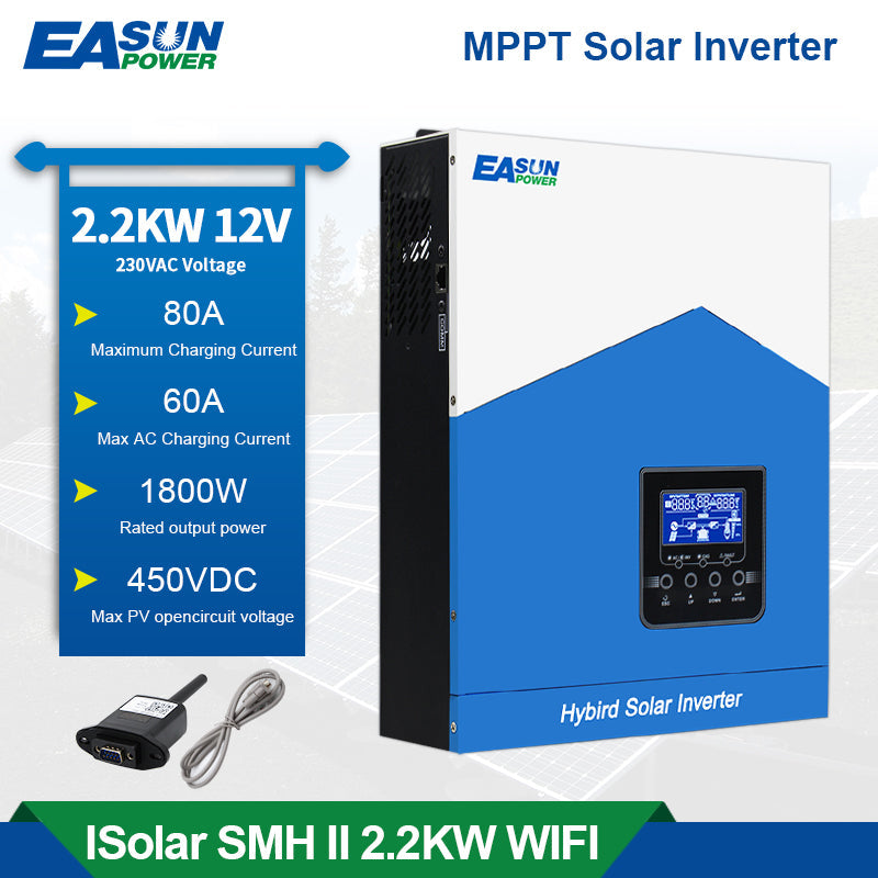 Easun Power 2.2KW Solar Inverter 12V 220V Off Grid Inverter 80A MPPT Solar Controller With WIFI