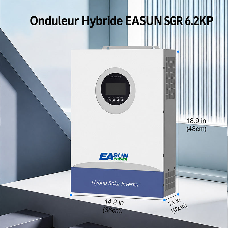 Onduleur Solaire Hybride EASUN POWER 6,2kW 48V MPPT 100A parallèle WiFi intégré