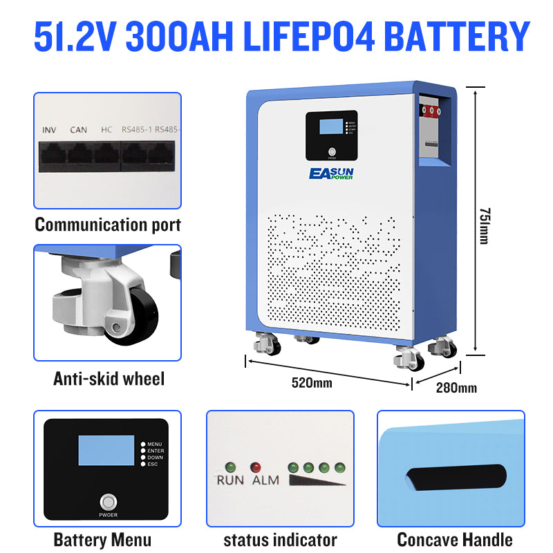 [0% Vat] Easun Power 15KW 51.2.V 300AH LiFePO4 Battery
