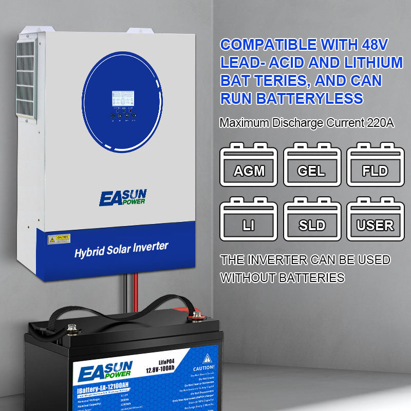 EASUN 11KW Off Grid Inverter Build-in MPPT 160A With Wifi Accept No Battery Work