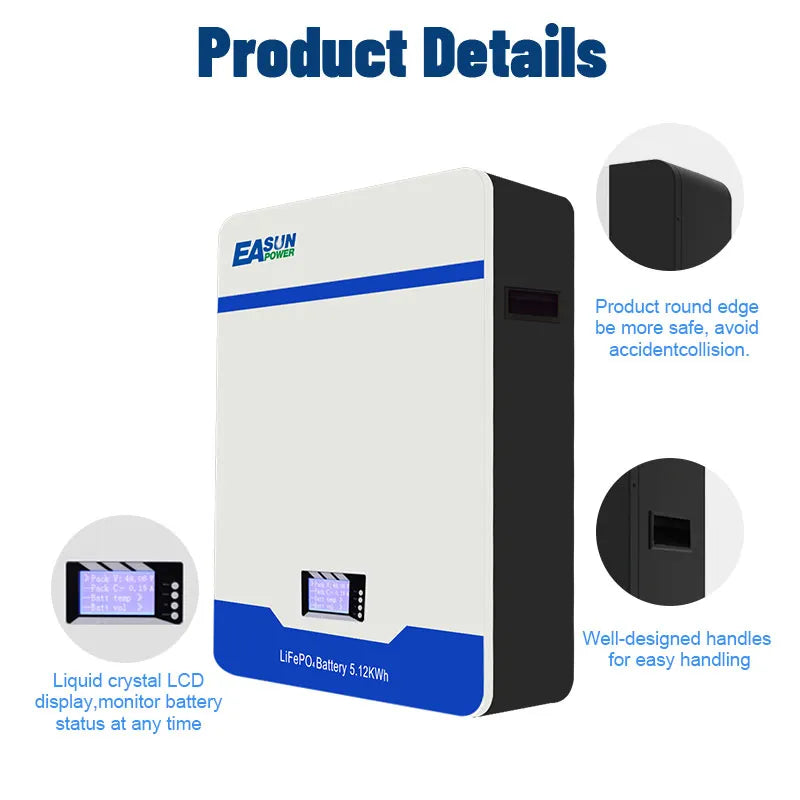 [0% Vat] Easun Power 51.2.V 100AH LiFePO4 Battery with BMS