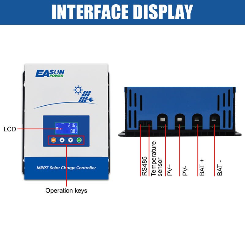 Easun Power 100A MPPT  Solar Charger Controller PV Input 150VOC