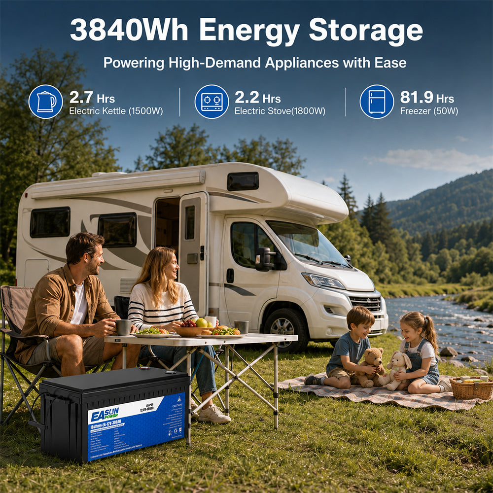 [0% Vat] Easun Power 12.8V 300AH LiFePO4 Battery Pack Grand