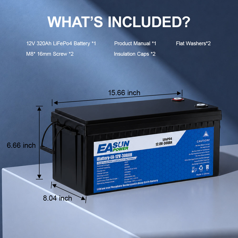 [0% Vat] Easun Power 12.8V 300AH LiFePO4 Battery Pack Grand